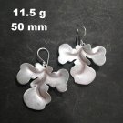 Fine Silver Earrings Sterling 925 Jewelry 11g 3D Big Nature Leaf L1921
