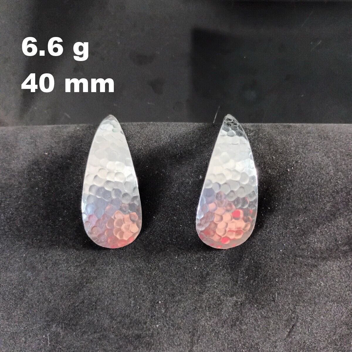 Fine Silver Earrings Sterling 925 Dangle 6g Stud Crafted Hammered Minimal 24106