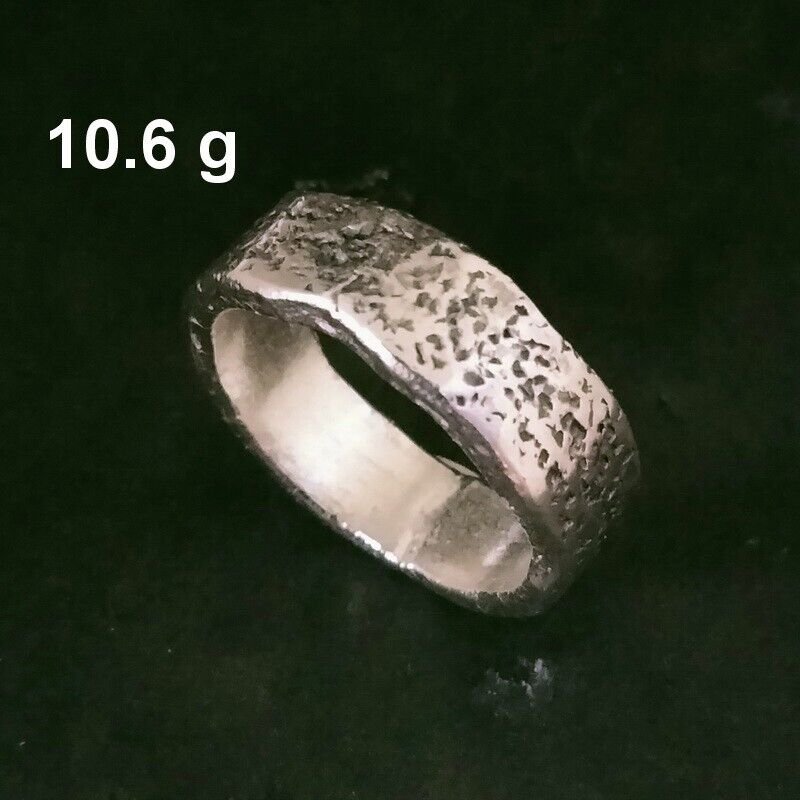 FINE SILVER RINGS SOLID HANDCRAFT FREE SIZE 10g RAW ROCK THICK BAND R23831