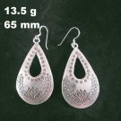 Fine Silver Earrings Sterling 925 Jewelry 13g Vintage Drop Lotus Dangle 23833