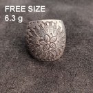 FINE SILVER RINGS 925 ADJUSTABLE FREE SIZE VINTAGE CRAFT 6 g FISH & STAR #003