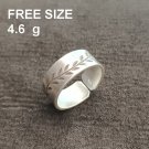 FINE SILVER RINGS 925 ADJUSTABLE FREE SIZE VINTAGE CRAFT 4 g CUTE FERN #012