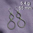 Fine Silver Earrings Sterling 925 Jewelry 5g Retro 8 Infinite Charms L1706