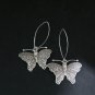 Fine Silver Earrings Sterling 925 Jewelry 9g Dangle Long Hook Butterfly 323831