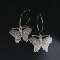 Fine Silver Earrings Sterling 925 Jewelry 9g Dangle Long Hook Butterfly 323831