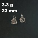 Fine Silver Earrings Sterling 925 Jewelry 3g Dangle Tiny Rose cute 323822