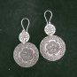 Fine Silver Earrings Handcraft Jewelry 9g Double Round Chinese Hook 23849