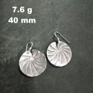 Fine Silver Earrings Sterling 925 Jewelry 7g Vintage Round Bon leaf L1925