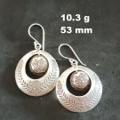 Fine Silver Earrings Sterling 925 Dangle 10g Vintage Round & Charms 24136