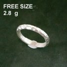 FINE SILVER RINGS SOLID HANDCRAFT FREE SIZE 2g MINIMAL HAMMERED BAND R23840