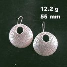 Fine Silver Earrings Handcraft Jewelry 12g Vintage BOHO Engraved Tribal 23852