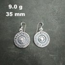 Fine Silver Earrings Sterling 925 Jewelry 9g Dangle Round Vintage Tribal L1905