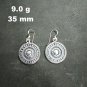 Fine Silver Earrings Sterling 925 Jewelry 9g Dangle Round Vintage Tribal L1905