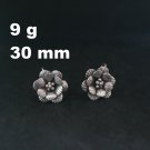 Fine Silver Earrings Sterling 925 Jewelry 9g Dangle REALISTIC FLOWER HOOK 323809