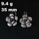 Fine Silver Earrings Sterling 925 Jewelry 9g Dangle FLOWER 3D REALISTIC 323803