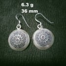 Fine Silver Earrings Sterling 925 Dangle 6g Crafted Vintage HALO ROUND 24411