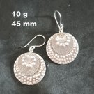 Fine Silver Earrings Sterling 925 Dangle 10g Vintage Round Charms 24157