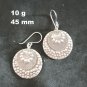 Fine Silver Earrings Sterling 925 Dangle 10g Vintage Round Charms 24157