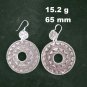 Fine Silver Earrings Handcraft Jewelry 15g Round BOHO Engraved Tribal 23841