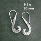 FINE SILVER EARRINGS NO STONE CRAFT VINTAGE 9g SPIRAL FANTASY #EE66