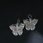Fine Silver Earrings Sterling 925 Jewelry 9g Dangle Hook 3D Butterfly 323830