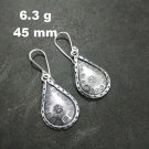 Fine Silver Earrings Sterling 925 Jewelry 6g Tribal Drop Dangle Engrave L1911