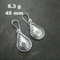 Fine Silver Earrings Sterling 925 Jewelry 6g Tribal Drop Dangle Engrave L1911