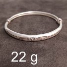FINE Silver Bangle Bracelet 925 CRAFT Triba 22g JEWELRY VINTAGE ADJUSTABLE #25