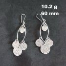 Fine Silver Earrings Sterling 925 Dangle 10g Crafted Dangle Hammered 24108