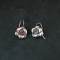 Fine Silver Earrings Sterling 925 Jewelry 4g Dangle SMALL CUTE ROSE 323802
