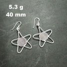 Fine Silver Earrings Sterling 925 Jewelry 5g Dangle Star Filigree Fashion L1907