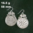 Fine Silver Earrings Sterling 925 Jewelry 16g Vintage Filigree Pie Pizza 23835