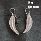 Fine Silver Earrings Sterling 925 Dangle 5g Long Feather Hook 24126