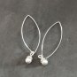 Fine Silver Earrings Sterling 925 Dangle 3g Long Hook Little Flower Charms 24141