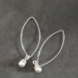 Fine Silver Earrings Sterling 925 Dangle 3g Long Hook Little Flower Charms 24141