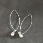 Fine Silver Earrings Sterling 925 Dangle 3g Long Hook Little Flower Charms 24141