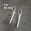 Fine Silver Earrings Sterling 925 Dangle 3g Twist Stick Charms 24129