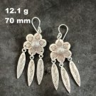 Fine Silver Earrings Sterling 925 Dangle 12g Vintage Retro Graphic Charms 24133