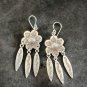 Fine Silver Earrings Sterling 925 Dangle 12g Vintage Retro Graphic Charms 24133