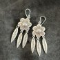 Fine Silver Earrings Sterling 925 Dangle 12g Vintage Retro Graphic Charms 24133