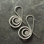 FINE SILVER EARRINGS NO STONES CRAFT VINTAGE DANGLES 5g SPIRAL HOOK #REE05