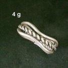 FINE SILVER RINGS SOLID HANDCRAFT FREE SIZE 4g VINTAGE WELLE BAND R23836