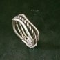FINE SILVER RINGS SOLID HANDCRAFT FREE SIZE 4g VINTAGE WELLE BAND R23836