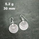 Fine Silver Earrings Sterling 925 Jewelry 5g Vintage Tribal Filigree Disc L1920