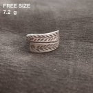 FINE SILVER RINGS 925 ADJUSTABLE FREE SIZE VINTAGE CRAFT 7 g OLIVE #015