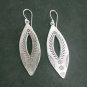 Fine Silver Earrings Sterling 925 Jewelry 13g Engraved Tribal Surf Shape 23817