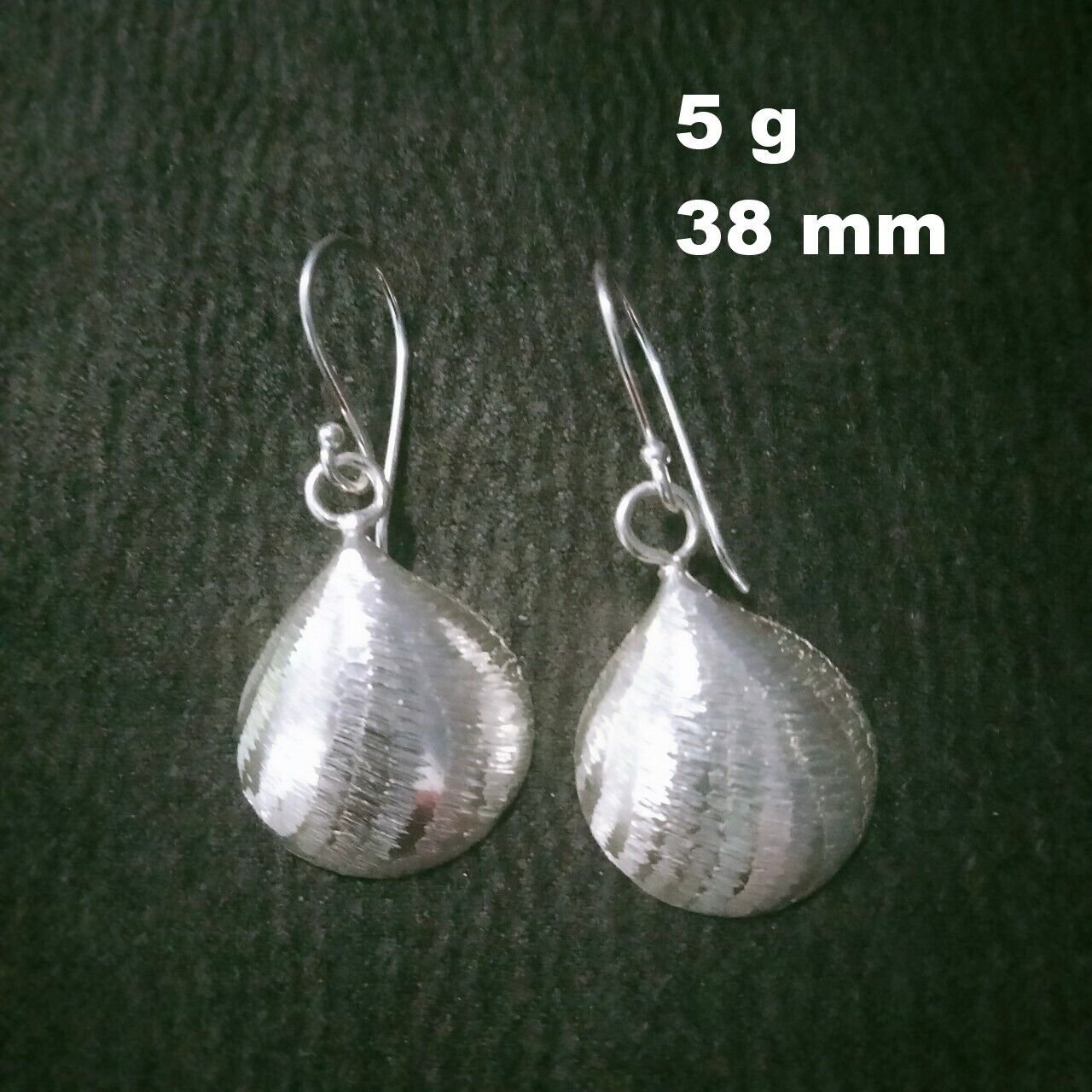 Fine Silver Earrings Sterling 925 Dangle 6g Crafted Vintage SHELL SHAPE 24407