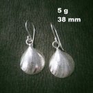 Fine Silver Earrings Sterling 925 Dangle 6g Crafted Vintage SHELL SHAPE 24407