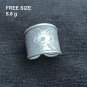 FINE SILVER RINGS 925 ADJUSTABLE FREE SIZE VINTAGE CRAFT 5 g ILLUMINATI #014