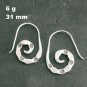 FINE SILVER EARRINGS NO STONE CRAFT VINTAGE 6g FILIGREE HOOK #E3E3
